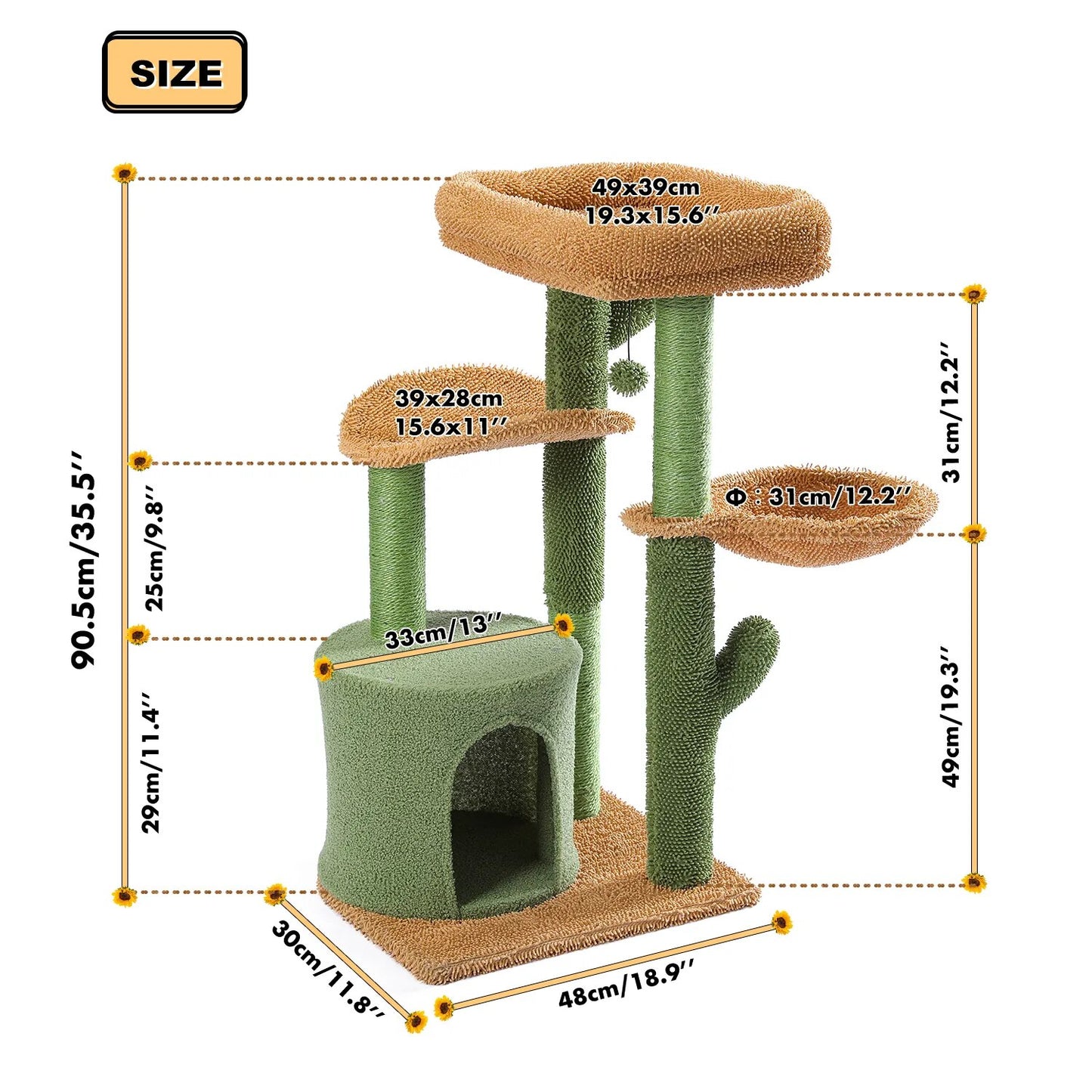 Cactus Cat Tree House (3 styles)