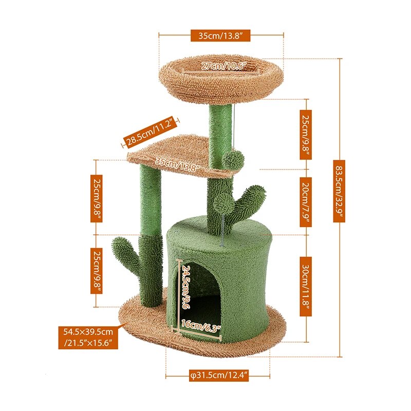 Cactus Cat Tree House (3 styles)