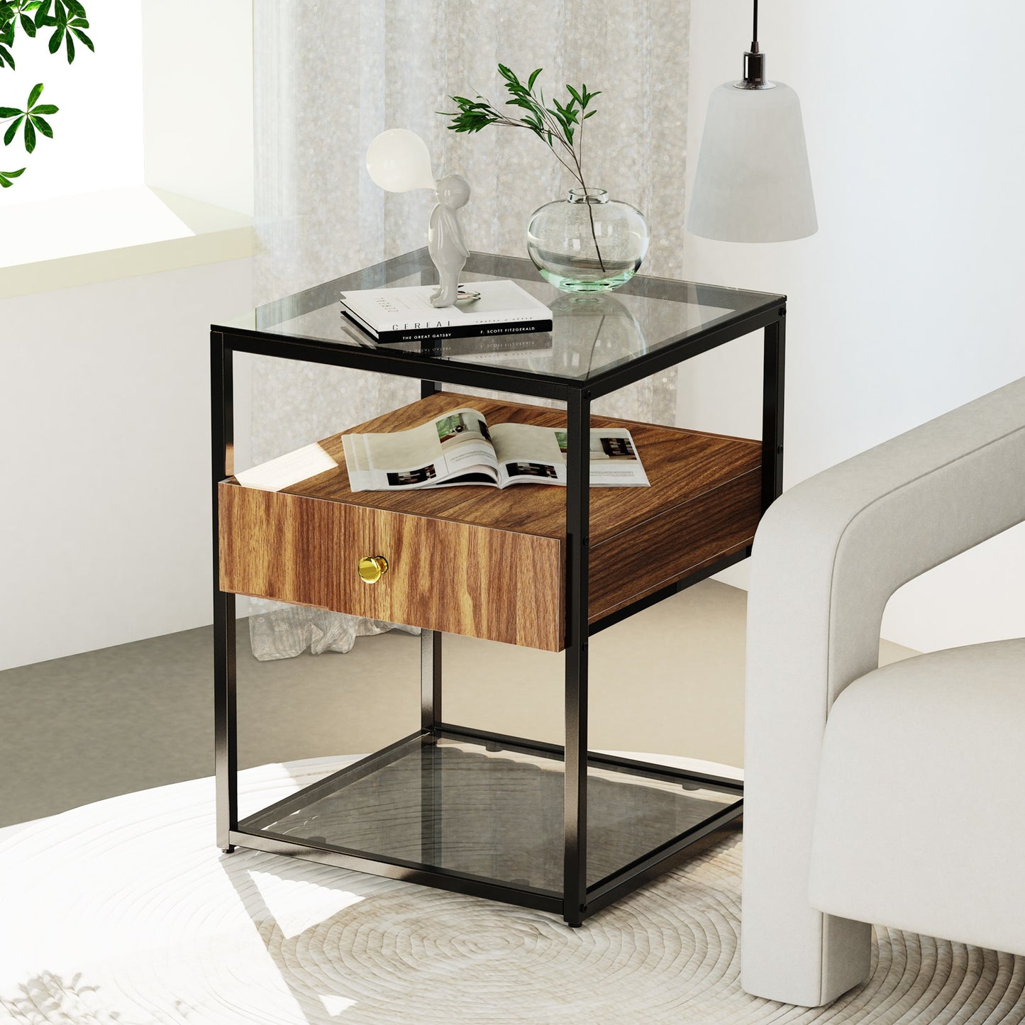 Tempered Glass Side Table